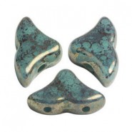 Les perles par Puca® Hélios kralen Opaque green turquoise bronze 63130/15496